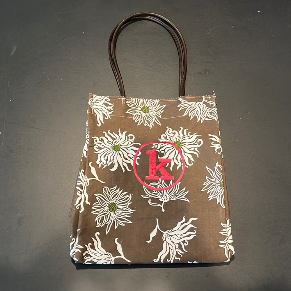 Monogrammed K Lunch Tote